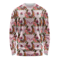 Kentucky Lucky Horseshoe Floral Long Sleeve Shirt Vintage Western Pattern
