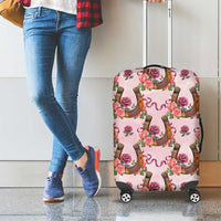 Kentucky Lucky Horseshoe Floral Luggage Cover Vintage Western Pattern