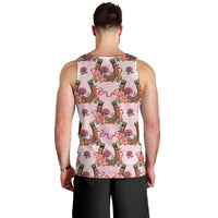 Kentucky Lucky Horseshoe Floral Men Tank Top Vintage Western Pattern