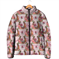 Kentucky Lucky Horseshoe Floral Padded Jacket Vintage Western Pattern