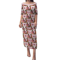 Kentucky Lucky Horseshoe Floral Puletasi Vintage Western Pattern