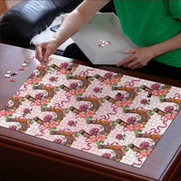 Kentucky Lucky Horseshoe Floral Puzzle Vintage Western Pattern