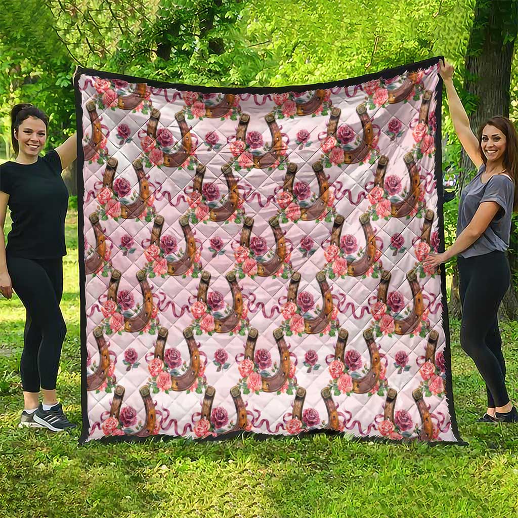 Kentucky Lucky Horseshoe Floral Quilt Vintage Western Pattern