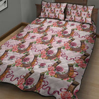 Kentucky Lucky Horseshoe Floral Quilt Bed Set Vintage Western Pattern