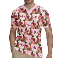 Kentucky Lucky Horseshoe Floral Rugby Jersey Vintage Western Pattern