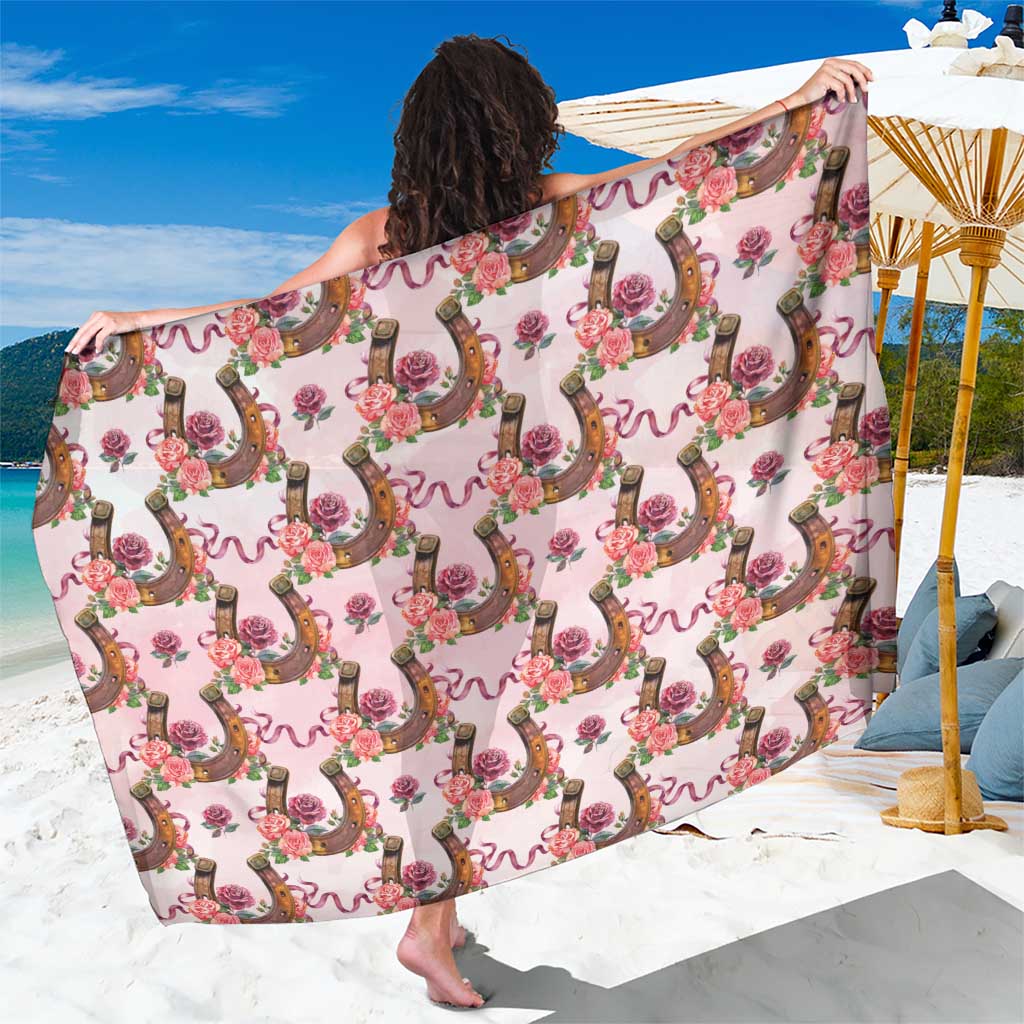 Kentucky Lucky Horseshoe Floral Sarong Vintage Western Pattern