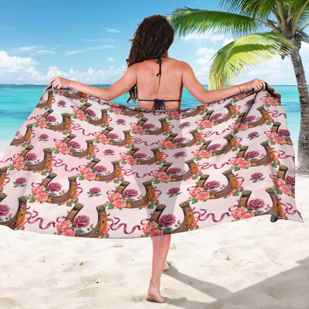 Kentucky Lucky Horseshoe Floral Sarong Vintage Western Pattern