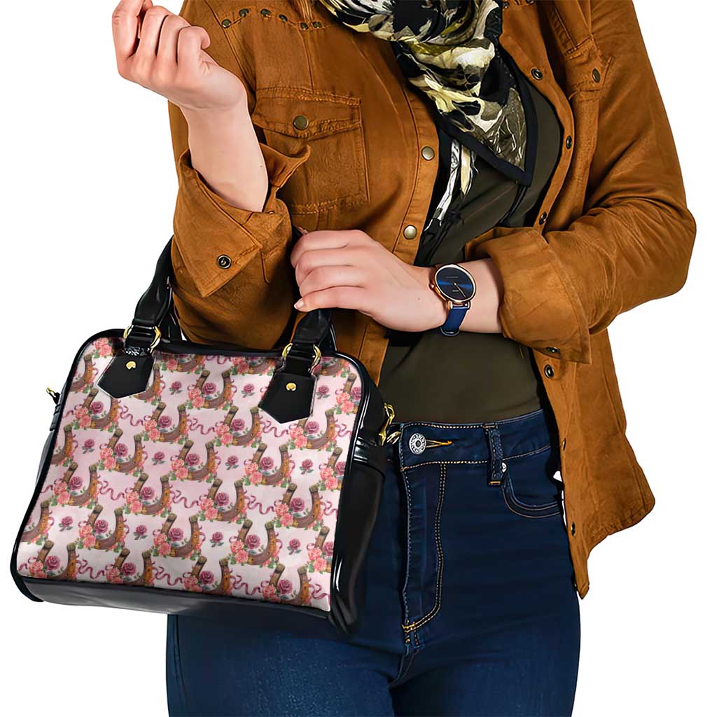 Kentucky Lucky Horseshoe Floral Shoulder Handbag Vintage Western Pattern