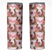 Kentucky Lucky Horseshoe Floral Skinny Tumbler Vintage Western Pattern