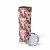 Kentucky Lucky Horseshoe Floral Skinny Tumbler Vintage Western Pattern