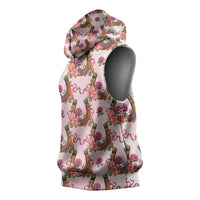 Kentucky Lucky Horseshoe Floral Sleeveless Hoodie Vintage Western Pattern