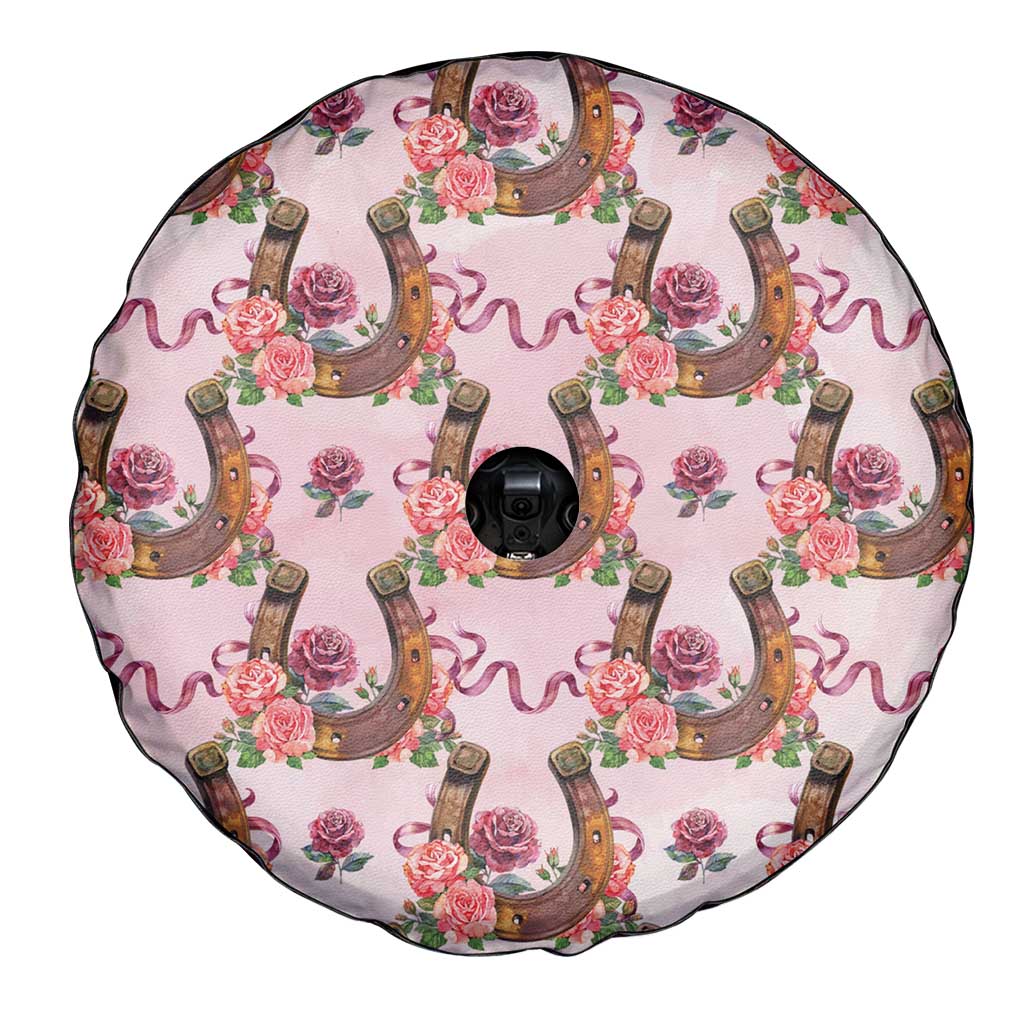 Kentucky Lucky Horseshoe Floral Spare Tire Cover Vintage Western Pattern