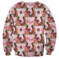 Kentucky Lucky Horseshoe Floral Sweatshirt Vintage Western Pattern