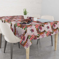 Kentucky Lucky Horseshoe Floral Tablecloth Vintage Western Pattern