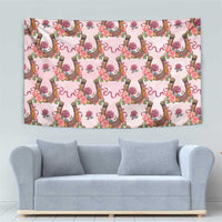 Kentucky Lucky Horseshoe Floral Tapestry Vintage Western Pattern