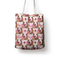 Kentucky Lucky Horseshoe Floral Tote Bag Vintage Western Pattern