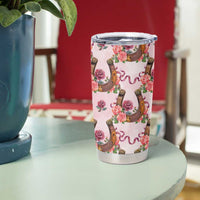 Kentucky Lucky Horseshoe Floral Tumbler Cup Vintage Western Pattern