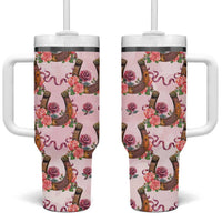 Kentucky Lucky Horseshoe Floral Tumbler With Handle Vintage Western Pattern