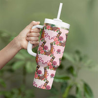 Kentucky Lucky Horseshoe Floral Tumbler With Handle Vintage Western Pattern