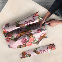 Kentucky Lucky Horseshoe Floral Umbrella Vintage Western Pattern