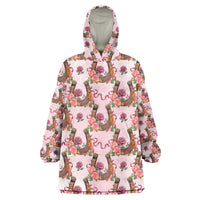 Kentucky Lucky Horseshoe Floral Wearable Blanket Hoodie Vintage Western Pattern