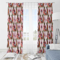 Kentucky Lucky Horseshoe Floral Window Curtain Vintage Western Pattern