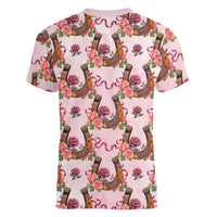 Kentucky Lucky Horseshoe Floral Women V-Neck T-Shirt Vintage Western Pattern