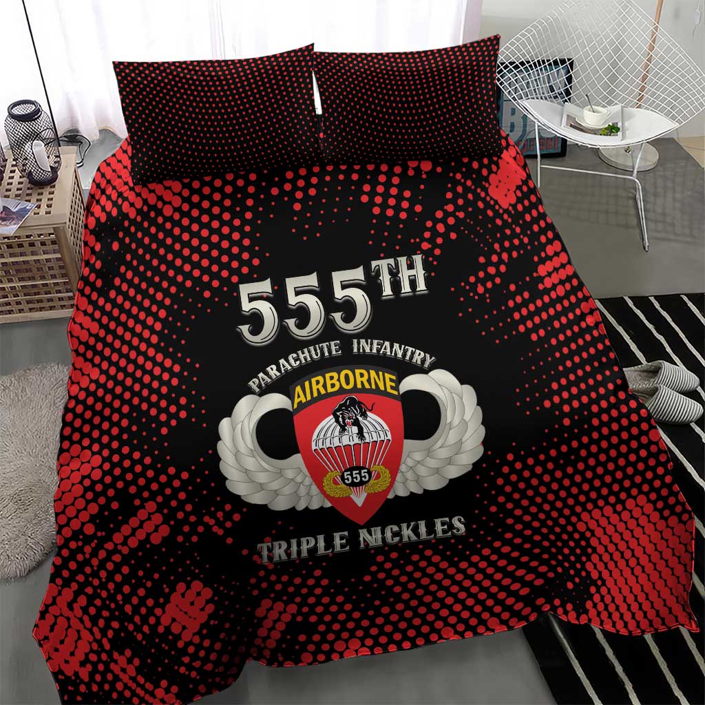 555th Parachute Infantry Bedding Set Triple Nickles Airborne Veteran Tribute