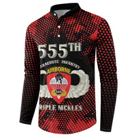 Personalized 555th Parachute Infantry Button Sweatshirt Triple Nickles Airborne Veteran Tribute