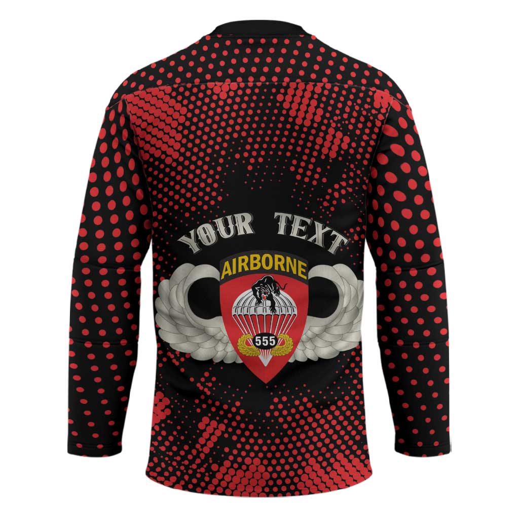 Personalized 555th Parachute Infantry Hockey Jersey Triple Nickles Airborne Veteran Tribute