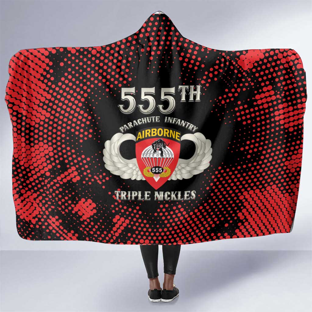 555th Parachute Infantry Hooded Blanket Triple Nickles Airborne Veteran Tribute