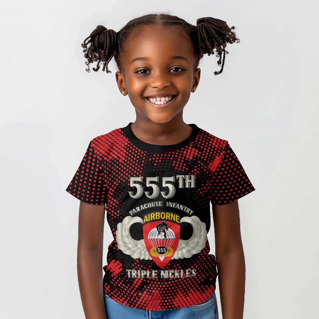 Personalized 555th Parachute Infantry Kid T shirt Triple Nickles Airborne Veteran Tribute