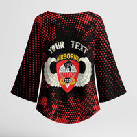 Personalized 555th Parachute Infantry Kimono Sleeve Blouse Triple Nickles Airborne Veteran Tribute