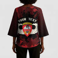 Personalized 555th Parachute Infantry Kimono Sleeve Blouse Triple Nickles Airborne Veteran Tribute