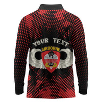 Personalized 555th Parachute Infantry Long Sleeve Polo Shirt Triple Nickles Airborne Veteran Tribute