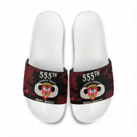 555th Parachute Infantry Slide Sandals Triple Nickles Airborne Veteran Tribute