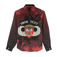 Personalized 555th Parachute Infantry Women Casual Shirt Triple Nickles Airborne Veteran Tribute