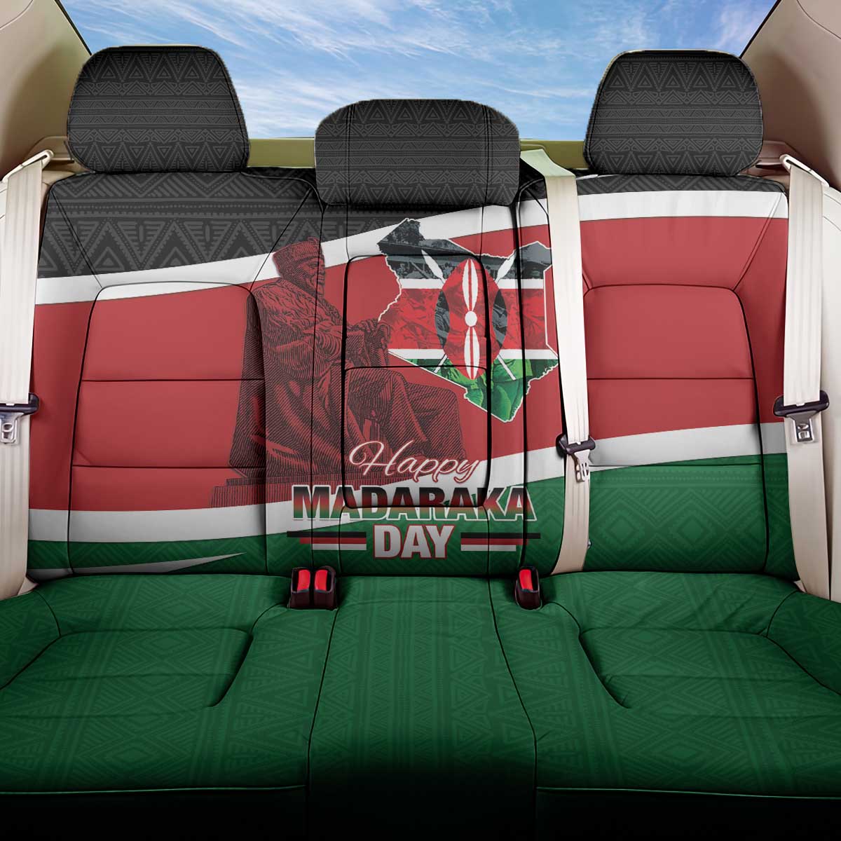 Happy Madaraka Day 2025 Back Car Seat Cover Kenya Harambee
