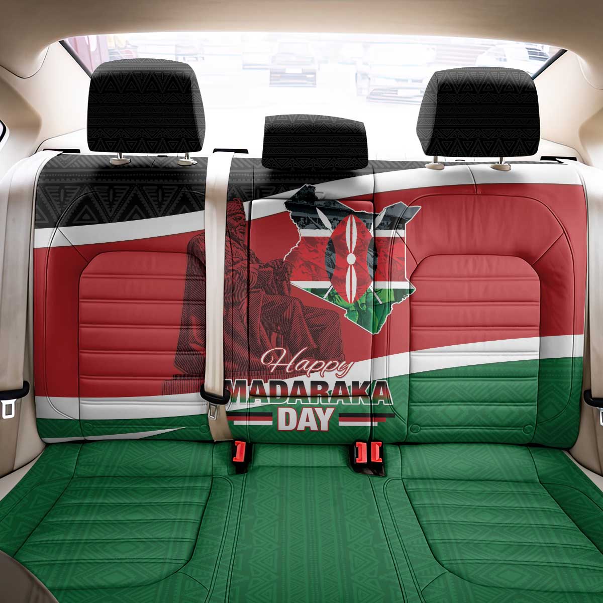Happy Madaraka Day 2025 Back Car Seat Cover Kenya Harambee