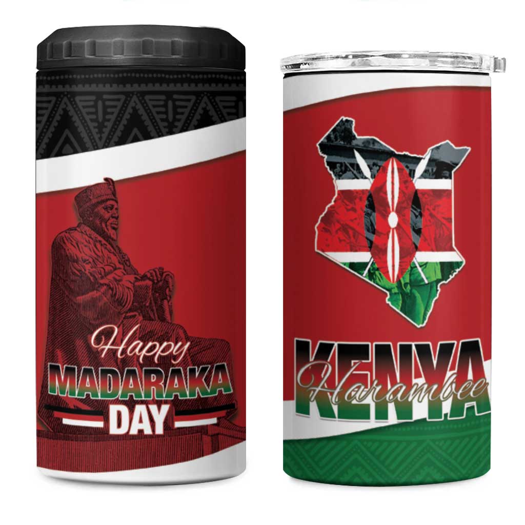 Happy Madaraka Day 2025 4 in 1 Can Cooler Tumbler Kenya Harambee