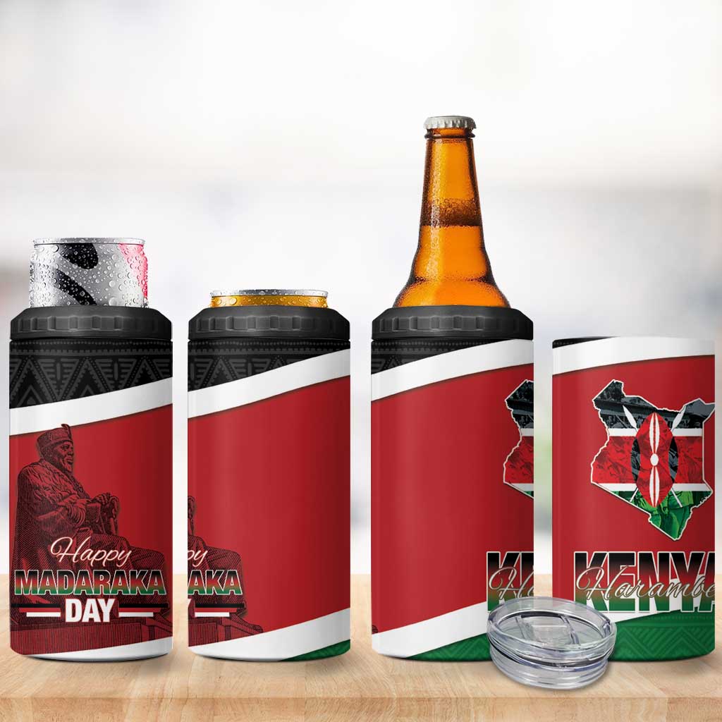 Happy Madaraka Day 2025 4 in 1 Can Cooler Tumbler Kenya Harambee