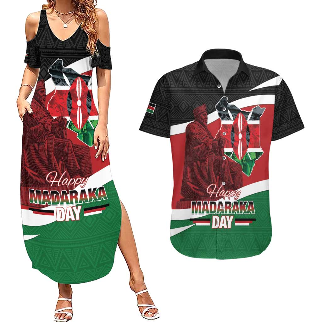 Happy Madaraka Day 2025 Couples Matching Summer Maxi Dress and Hawaiian Shirt Kenya Harambee