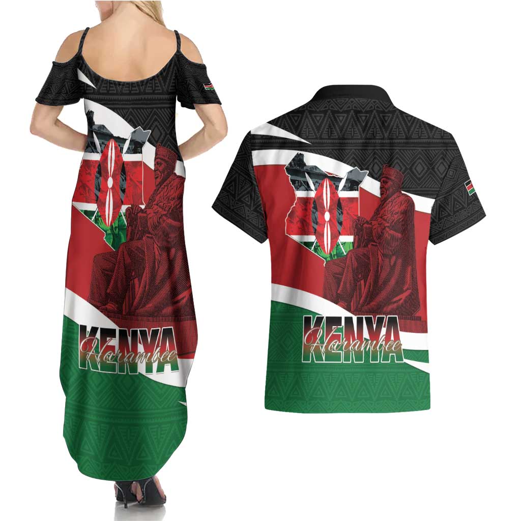 Happy Madaraka Day 2025 Couples Matching Summer Maxi Dress and Hawaiian Shirt Kenya Harambee