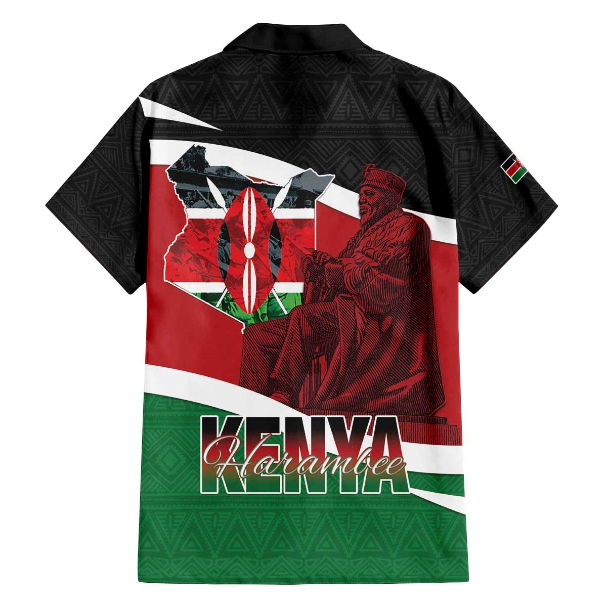 Happy Madaraka Day 2025 Family Matching Off The Shoulder Long Sleeve Dress and Hawaiian Shirt Kenya Harambee
