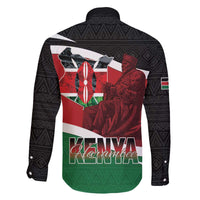 Happy Madaraka Day 2025 Family Matching Off The Shoulder Long Sleeve Dress and Hawaiian Shirt Kenya Harambee