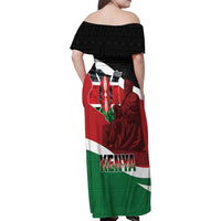 Happy Madaraka Day 2025 Family Matching Off Shoulder Maxi Dress and Hawaiian Shirt Kenya Harambee