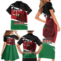 Happy Madaraka Day 2025 Family Matching Short Sleeve Bodycon Dress and Hawaiian Shirt Kenya Harambee