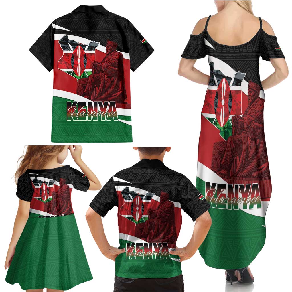 Happy Madaraka Day 2025 Family Matching Summer Maxi Dress and Hawaiian Shirt Kenya Harambee