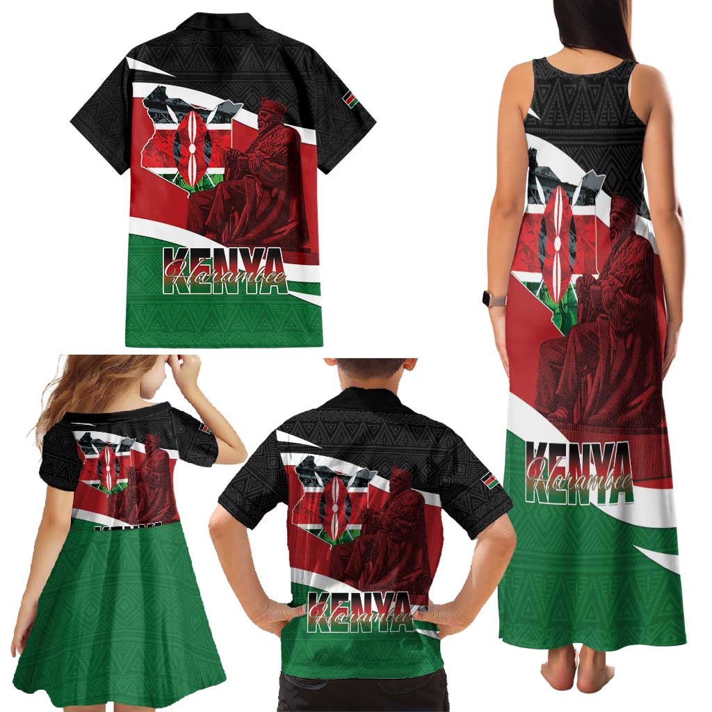 Happy Madaraka Day 2025 Family Matching Tank Maxi Dress and Hawaiian Shirt Kenya Harambee