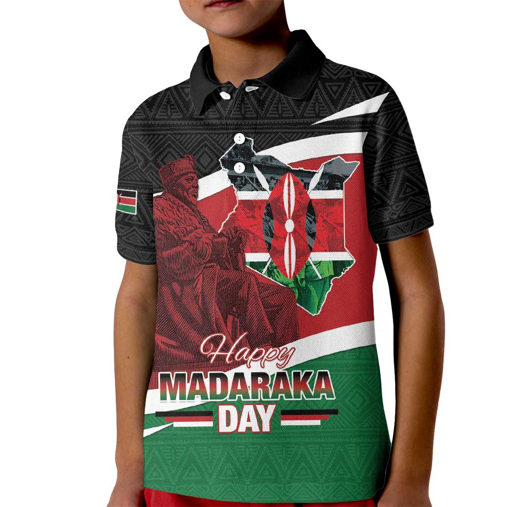 Happy Madaraka Day 2025 Kid Polo Shirt Kenya Harambee